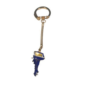 Evinrude Motors Keychain Gold Tone Blue Racing Boating